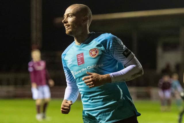 Craig Wighton's goal gave Hearts the lead at Arbroath.