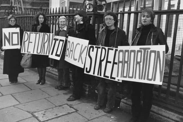 A group of women demonstrating in favour of legal abortions with a banner declaring 'No Return To Backstreet Abortions' in 1980  (Picture: Evening Standard/Getty Images)