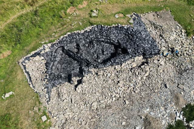 More than 1,500 sandbags have been placed over the roundhouse to protect it, as best as possible, of the effects of rising water levels and winter storms. PIC: Stephen Dockrill.