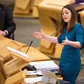 Finance secretary Kate Forbes as she delivers the Scottish Budget to the Scottish Parliament. Picture: Robert Perry/PA Wire