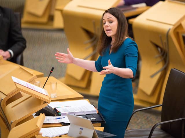 Finance secretary Kate Forbes as she delivers the Scottish Budget to the Scottish Parliament. Picture: Robert Perry/PA Wire