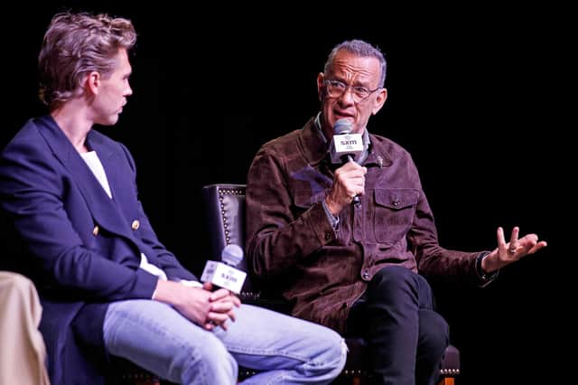 Tom Hanks talks about the film Elvis at Graceland in Memphis, Tennessee, last month (Picture: Justin Ford/Getty Images for SiriusXM)