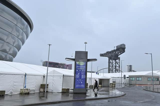 The COP26 venue is being dismantled