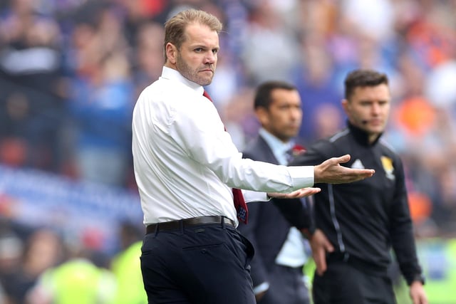 Hearts manager Robbie Neilson gestures on the touchline during the Scottish Cup final at Hampden Park