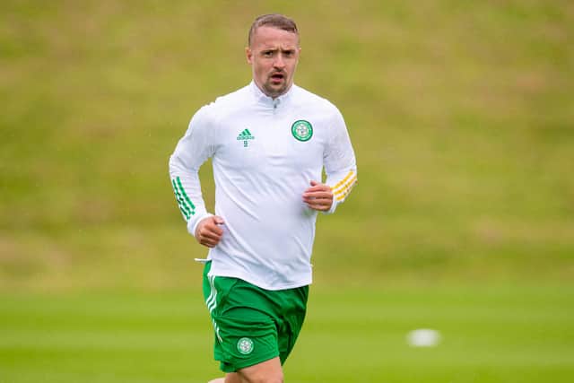 Celtic striker Leigh Griffiths training at Lennoxtown. Picture: SNS