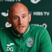 David Gray during a Hibs training session.