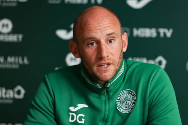 David Gray during a Hibs training session.