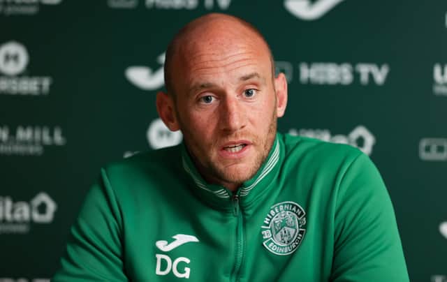 David Gray during a Hibs training session.