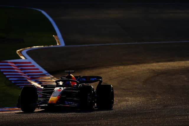 Max Verstappen of the Netherlands driving the Oracle Red Bull Racing RB19 on track during day two of F1 Testing at Bahrain International Circuit on February 24, 2023.