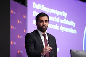 Humza Yousaf gave a speech about the failings of the current UK economic model at the London School of Economics (Picture: Stefan Rousseau/PA)