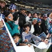 Scottish-born scrum-half Finlay Christie celebrates with the crowd after the Blues' victory over the Highlanders in the Super Rugby Trans-Tasman Final at Eden Park on Saturday. Picture: Fiona Goodall/Getty Images