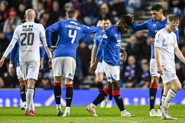 Rangers' Jose Cifuentes trudges off after his red card against Dundee.