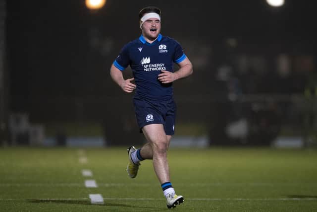 Jerry Blyth-Lafferty in action for Scotland Under-20s. (Photo by Ross MacDonald / SNS Group)