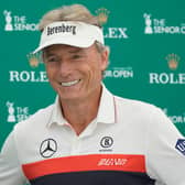 Bernhard Langer speaks to media prior to The Senior Open Presented by Rolex at The King's Course at Gleneagles. Picture: Phil Inglis/Getty Images.