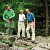 Prince William, his brother Harry and father, now King Charles, pictured at Balmoral Castle around a fortnight before the death of Diana, the Princess of Wales. PIC: PA.