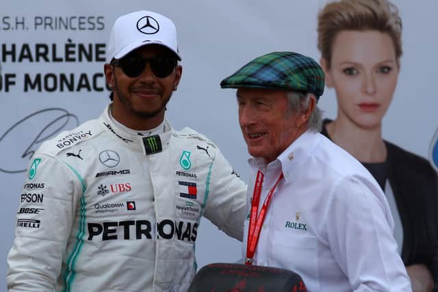 Lewis Hamilton and Sir Jackie Stewart pictured at Monaco in 2019. Picture: Canoniero/LightRocket via Getty Images