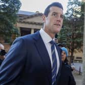 Ben Roberts-Smith arrives at the Federal Court in Sydney in 2021. Picture: AP Photo/Rick Rycroft, File