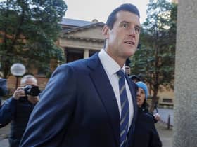 Ben Roberts-Smith arrives at the Federal Court in Sydney in 2021. Picture: AP Photo/Rick Rycroft, File