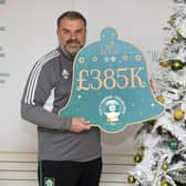 Ange Postecoglou promotes the Celtic Foundation Christmas Appeal success in raising £385,000  at the club's Lennoxtown training ground. (Photo by Alan Harvey / SNS Group)