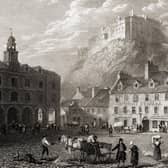 Edinburgh Castle From The Grass-Market. From The Original Painting By Lt. Col. Batty, 1832. Photograph: Design Pics Inc/Shutterstock
