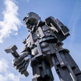 Vulcan by Sir Eduardo Paolozzi is among the sculptures already on display at Edinburgh Park. Picture: Laurence Winram