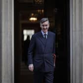 Jacob Rees-Mogg leaves 10 Downing Street after winning a promotion under the Cabinet reshuffle. Picture: Rob Pinney/Getty Images