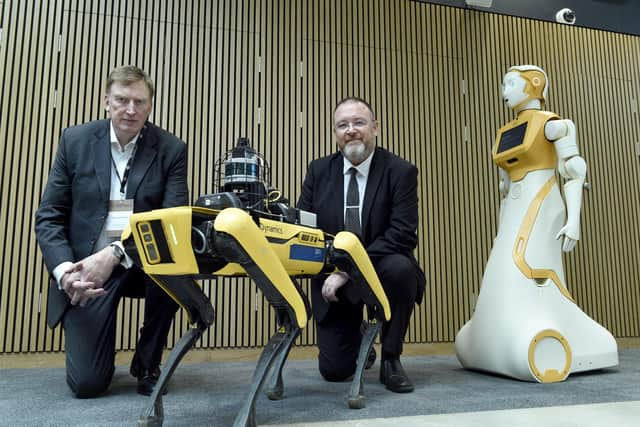 National Robotarium CEO Stewart Miller (left) with UK Government Minister for Scotland David Duguid MP at the grand opening