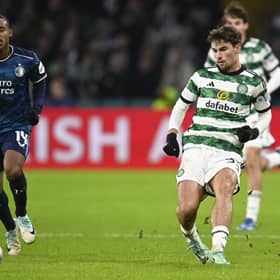 Celtic's Matt O'Riley in action during the Champions League win over Feyenoord last week. (Photo by Rob Casey / SNS Group)
