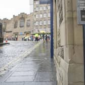 Key boxes for Airbnb properties outside a tenement flat in Upper Bow, Edinburgh