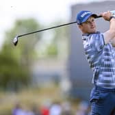 David Law tees off at the 17th hole in the second round of the 150th Open at St Andrews. Picture: Ian Rutherford.
