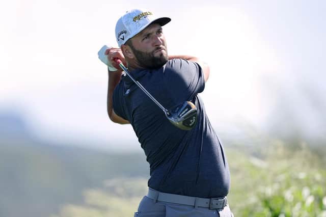 Jon Rahm, who has Callways new Rogue driver in his bag, during a practice round for the PGA Tour's Sentry Tournament of Champions at Kapalua Golf Club in Hawaii. Picture: Gregory Shamus/Getty Images.