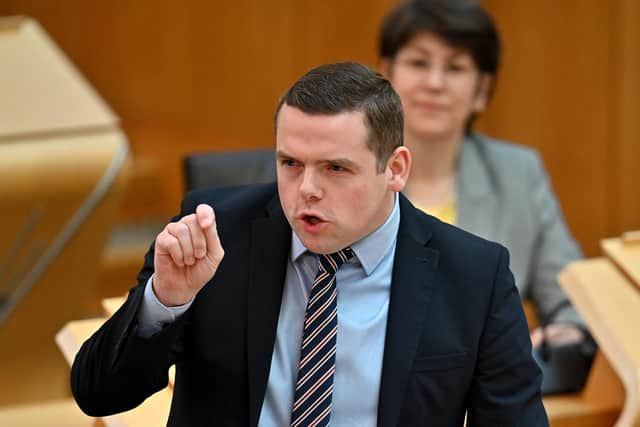 Douglas Ross, MSP and Scottish Conservative Leader, attends First Minister's Questions. Picture: Jeff J Mitchell - WPA Pool/Getty Images