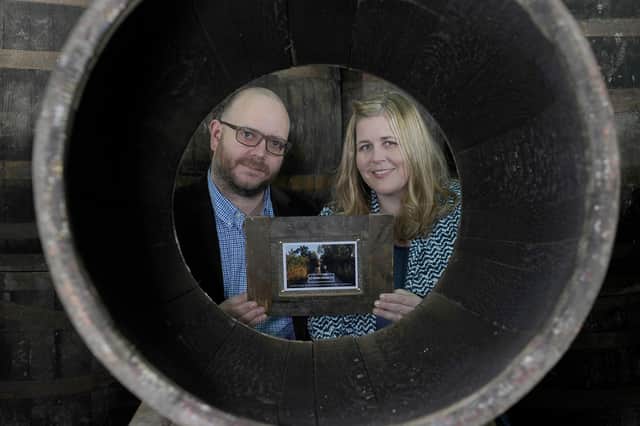 Ross and Kristen Hunter, the founders of luxury glamping pod company Armadilla and Whisky Frames, featuring personalised photo frames made from old whisky barrels, have launched Barrel Smiths, with ongoing support from Business Gateway Midlothian. Picture: Neil Hanna Photography