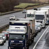 Lorries in Scotland are legally required to travel 10mph slower on most main roads than those in England (Picture: Jeff J Mitchell/Getty Images)