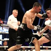 Jack Catterall (left) in action against Josh Taylor in the junior welterweight bout at the OVO Hydro, Glasgow. Picture date: Saturday February 26, 2022.