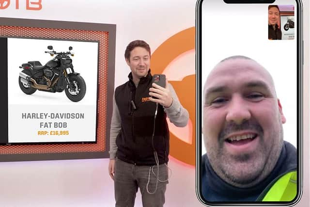 Watch the moment a Scottish petrol head wins a Harley-Davidson with a 70p ticket