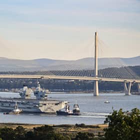 Royal Navy aircraft carrier HMS Prince of Wales departs from Babcock's Rosyth dockyard in 2019 (Picture: Jeff J Mitchell/Getty Images)