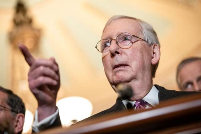 Republican Mitch McConnell has found himself on the receiving end of a scathing personal attack from former president Donald Trump. (Pic: Getty Images)
