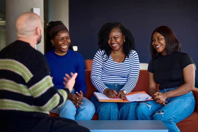 Students in QMU's LRC
