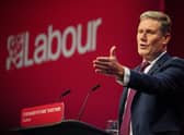 Labour party leader Sir Keir Starmer delivers his keynote speech at the Labour Party conference in Brighton. Photo: Andrew Matthews/PA Wire