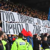 Rangers manager Michael Beale believes that the banner held up by a group of the club's fans last week was the voicing of an opinion, as is their entitlement, in a manner and at a time not helpful. (Photo by Craig Foy / SNS Group)