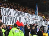 Rangers manager Michael Beale believes that the banner held up by a group of the club's fans last week was the voicing of an opinion, as is their entitlement, in a manner and at a time not helpful. (Photo by Craig Foy / SNS Group)
