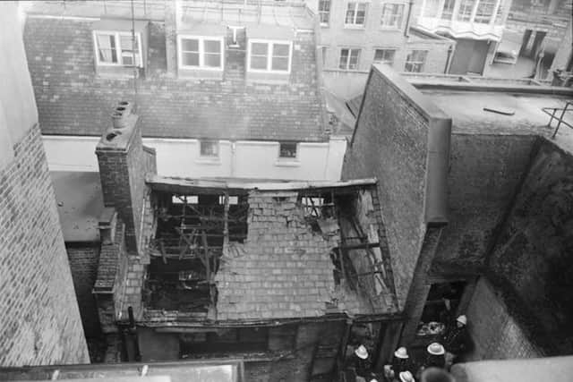 The fire broke out in an old house in Denmark Place which was being used for two unlicensed nightclubs with the blaze for decades being described as the worst fire in London since World War Two. PIC: London Fire Brigade.