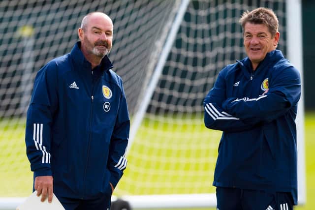 John Carver, right, has hailed the management style of Steve Clarke, left.