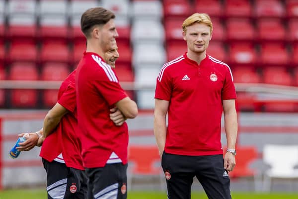 Jim Goodwin has defended Aberdeen signing Liam Scales. (Photo by Roddy Scott / SNS Group)