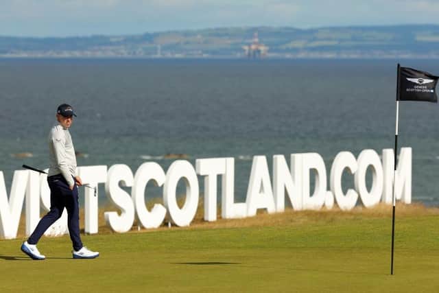 Matt Fitzpatrick eyes up a putt on the 12th green during last year's Genesis Scottish Open at The Renaissance Club. Picture: Kevin C. Cox/Getty Images.