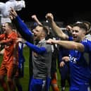 Andrew Stirling and the Darvel team celebrate last season's Scottish Cup win over Aberdeen. (Photo by Rob Casey / SNS Group)