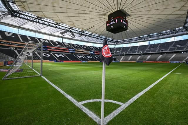 Aberdeen take on Eintracht Frankfurt at the Deutsche Bank Park. (Photo by Christian Kaspar-Bartke/Getty Images)