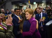 Nicola Sturgeon meets candidates at the council election count in Glasgow on May 6 (Picture: Peter Summers/Getty Images)