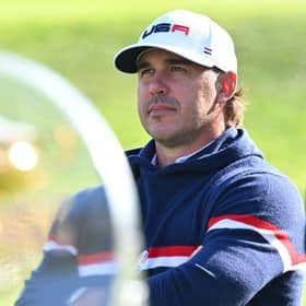 Brooks Koepka waits for the US team official team portraits ahead of the 44th Ryder Cup at the Marco Simone Golf & Country Club in Rome. Picture: Andreas Solaro/AFP via Getty Images.